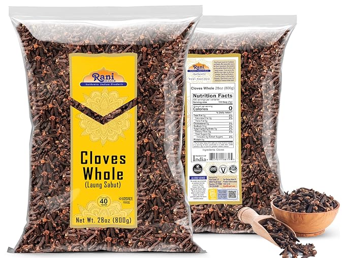 Rani Cloves Whole (Laung) 28oz (800g) Great for Food, Tea, Pomander Balls and Potpourri, Hand Selected, Spice ~ All Natural | NON-GMO | Kosher | Vegan | Gluten Friendly | Indian Origin