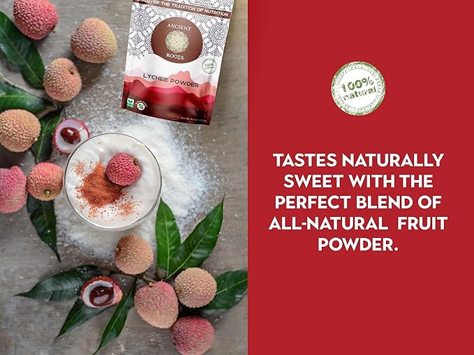 Ancient Roots Freeze-Dried Lychee Fruit Powder ??100% Organic, All-Natural Food Coloring, Rich in Antioxidants, No Added Sugar or Preservatives, 25 Servings (3.5 oz)