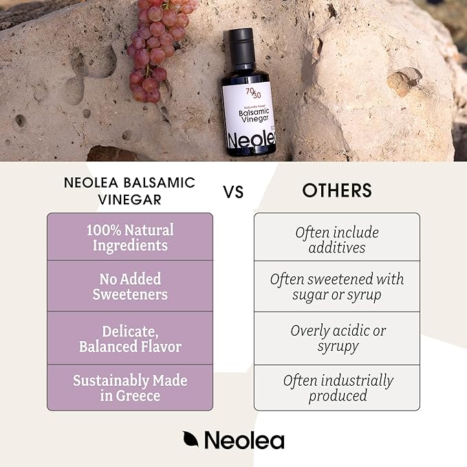 Neolea Chocolate Balsamic Vinegar from Greece - Aged 3 Years in French Oak Barrels - Made from Grape Must & Red Wine Vinegar - Flavored Dressing for Salad, Cooking - 8.45 fl oz (250 ml)