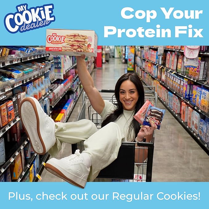 My Cookie Dealer Protein Cookies, Bite-Sized Crunchy Chocolate Chip (5oz, Pack of 3) - 25g Protein per Bag - Individually Wrapped Workout Snacks for On-The-Go Travel, Vegan