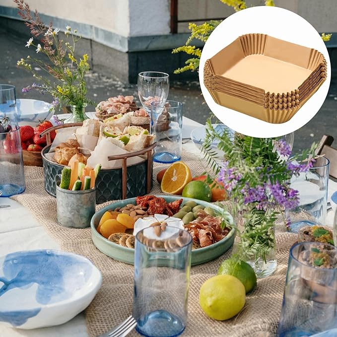 Air Fryer Liners Disposable,400PCS Victoyaw 9 Inch Square Air Fryer Parchment Paper Liners for 5-8QT,Airfryer Paper Liners for Ninja AF141 AF181 5 6 6.5 qt Instant Pot Vortex Plus 6QT Chefman 7 8 QT