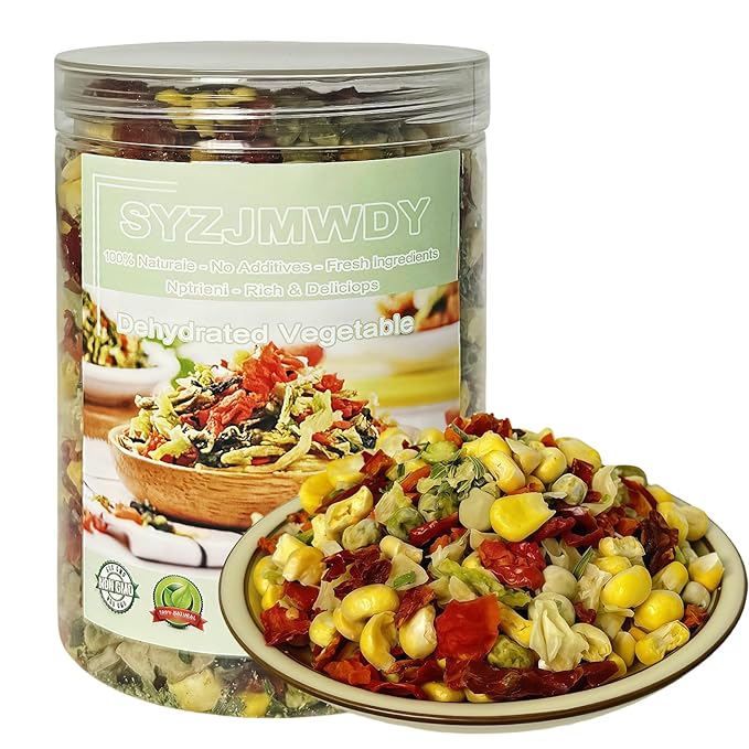7 oz 200 g Dehydrated Vegetable Soup Mix | Colorful Veggie Blend for Ramen, Stews & Pantry Storage | Carrots Cabbage Corn Scallions Peas Potatoes Bell Peppers