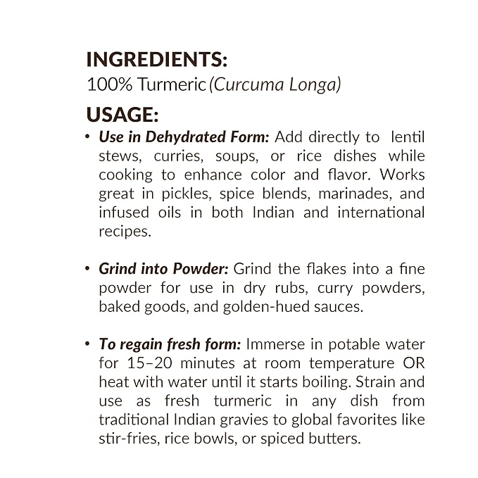 SHROOTS Dehydrated Turmeric Flakes Pure Vegetarian Gluten-Free 1.59 oz, Pack of 1
