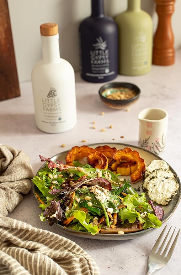 Organic Balsamic Vinegar & Heirloom Olive Oil from Little Gypsy Farms | First Cold-Pressed and Oak Barrel Aged | Notes of Fig with Strawberry Finish | Single Family Farms in Greece (2 Pack)
