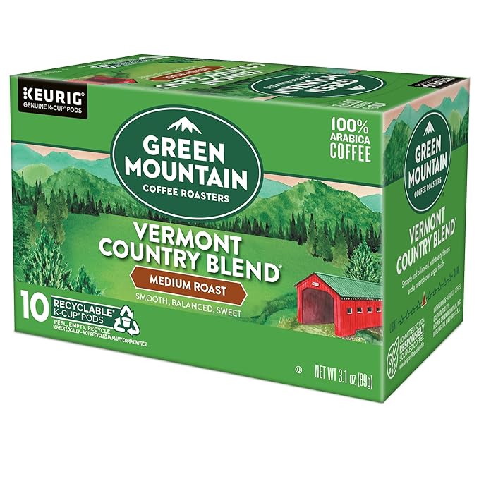 Green Mountain Coffee Roasters Vermont Country Blend Keurig Single-Serve K-Cup Pods, Medium Roast Coffee, 60 Count (6 Packs of 10)