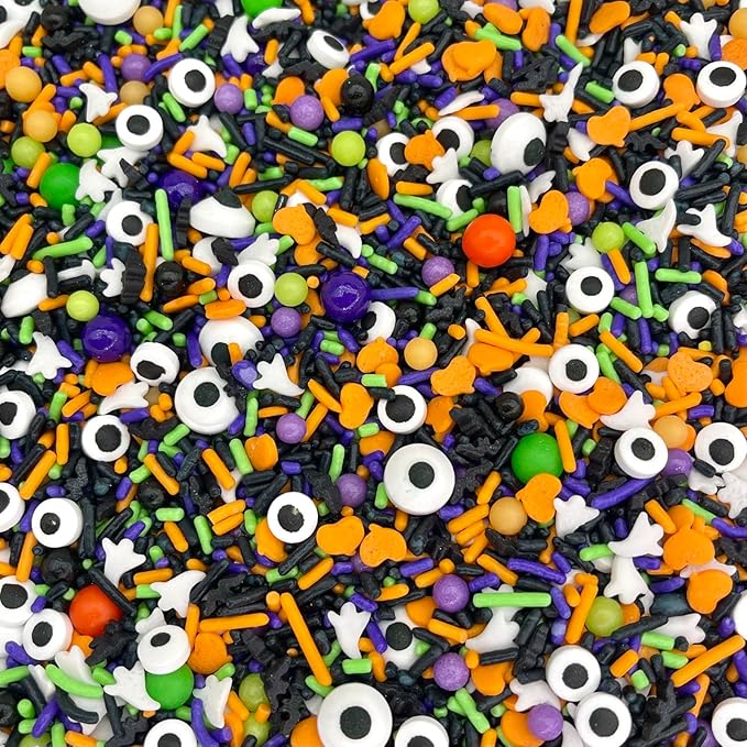 Manvscakes Halloween Sprinkles - Sprinkles For Cake Decorating, Edible Themed Sprinkles For Cookie Decorating, Chocolate Desserts, Cupcakes, Ice Cream, Caramel Apples, Ghost and Pumpkin Sprinkles 8oz