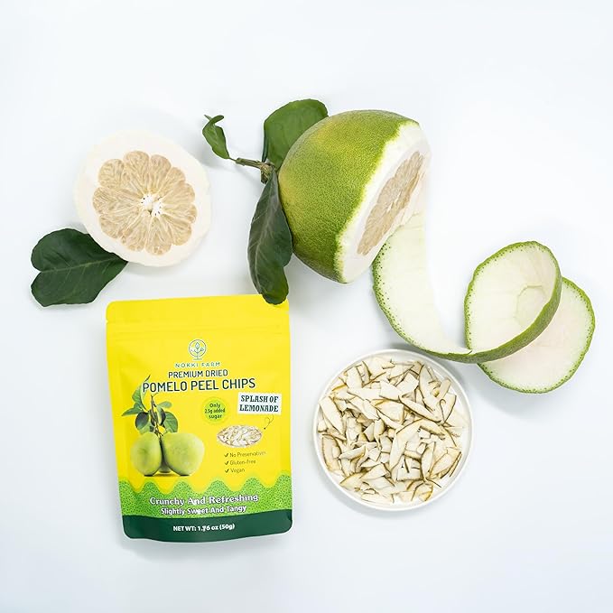 (Pack of 3) NOKKI FARM Premium Dried Pomelo Peel | Crunchy | Slightly sweet and tangy | 50g