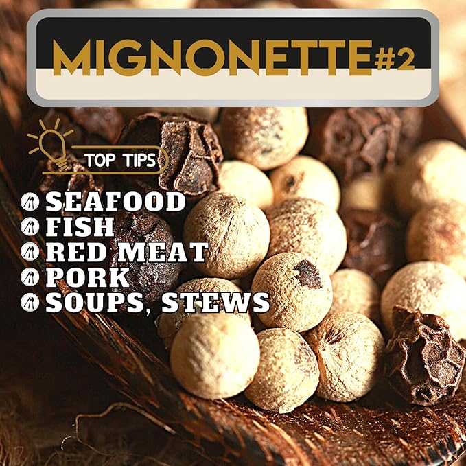 Yupanqui Peppercorn Medley Grinder MIGNONETTE, White Pepper & Black Pepper Mixed Peppercorns whole organic peppercorns mix in Refillable Peppercorn Grinder 3.5oz