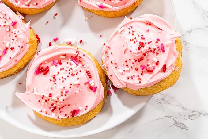 Bakerpan Valentine Mix Jimmies Sprinkles - 6 Ounces Edible Sprinkles for Cake Decorating, Cupcakes, Ice Cream, Cake Decorations (Made in USA)