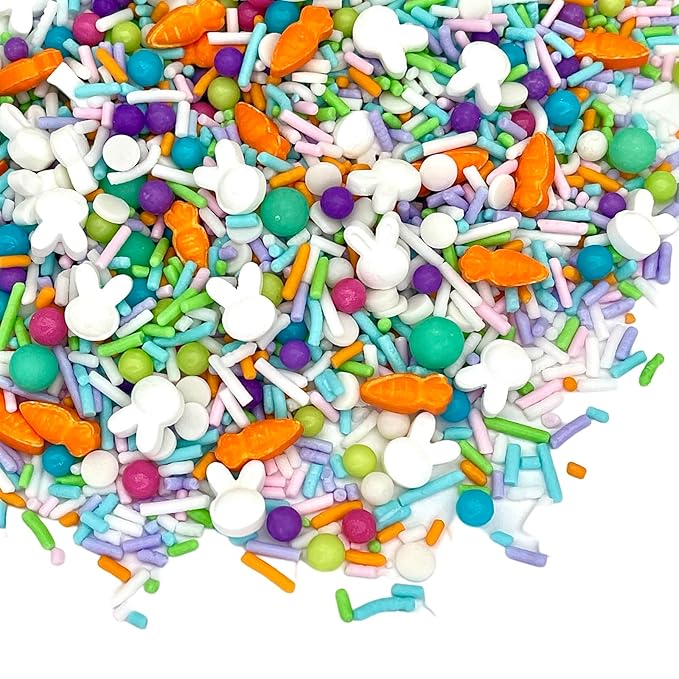 Manvscakes Sprinkles- Edible Cake and Cupcake Sprinkles with Assorted Shapes and Sizes for Parties, Metallic Sprinkle Mix for Cookies, Ice Cream, Cake and Cupcake Decorating, 4 oz (Pastel Easter)