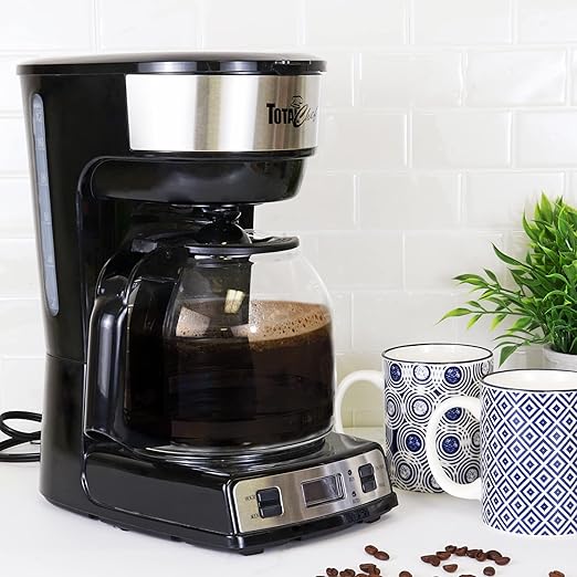Total Chef Drip Coffee Maker ??12 Cup Programmable Cafe Machine With Glass Pot, Regular & Bold Brew, Autoshut Off Large Water Reservoir, Reusable Filter, Kitchen Appliances For Cafeteria Barista