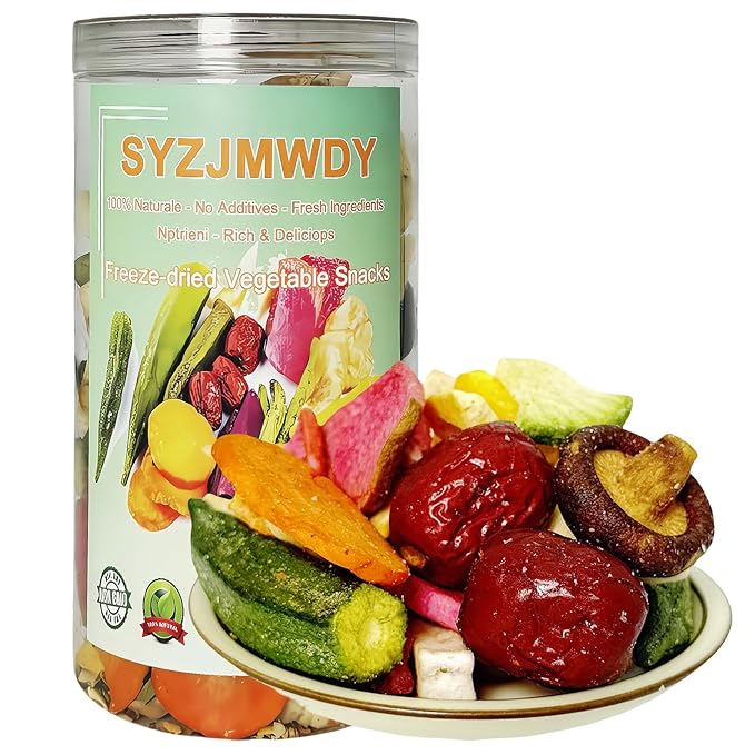 Freeze-Dried Fruit & Veggie Crisps - 12-Type Crunchy Mix, 8.8oz (250g) Pack | Super food Snack | Crunchy Plant-Based Chips