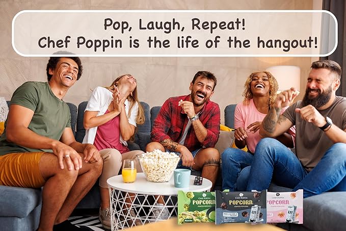 CHEF POPPIN Asian-Style Gourmet Flavored Popcorn, Non-GMO Corn, All Natural, Oatly's Oatmilk & Chocolate 120g, 4.23 oz