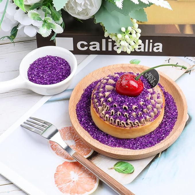 Purple Sprinkles Sanding Sugar, 6.35 Oz Edible Sparkling Sugar Crystals for Baking Cookies Ice Cream Cupcake Cake Decorations