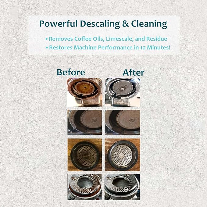 Coffee Maker Cleaner Descaler Tablets(50 Counts), Descaling Solution for Brevle, Nespres, Keurig, Ninja, Delonhi, Miele, Gaggia, Removes Limescale, Oil Buildup for Universal & Espresso Coffee Machine