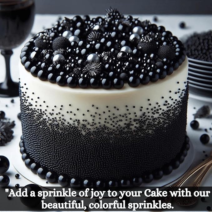 Confect Black Sprinkles ??Edible Cake & Cupcake Decorating Sprinkles in Bottle for Baking, Cookies, and Dessert Toppings | Vegan, Gluten-Free, Soy-Free, Dairy-Free, Palm Oil-Free- 4.2 Oz