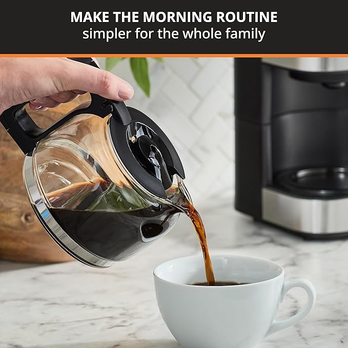 Krups Simply Brew Stainless Steel Drip Coffee Maker 5 Cup, Keep Warm Function, Reusable coffee filter, Ultra Compact 650 Watts Coffee Filter, Drip Free, Dishwasher Safe Pot, Silver and Black