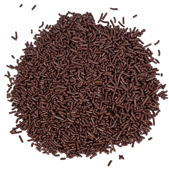 Chocolate Sprinkles - 1.6 Pounds - Brown Jimmies - Chocolate Football Sprinkles for Ice Cream, Cake Decorating, Cookies, Cupcakes, Brownies
