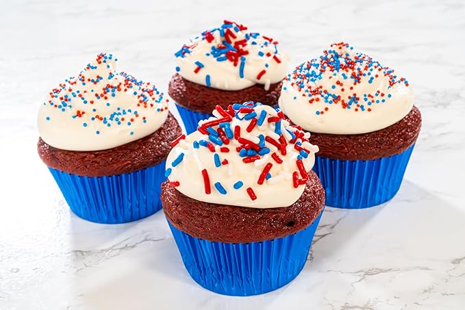 Bakerpan Patriotic Jimmies Sprinkles - 6 Ounces Edible Sprinkles for Cake Decorating, Cupcakes, Ice Cream, Cake Decorations (Made in USA)