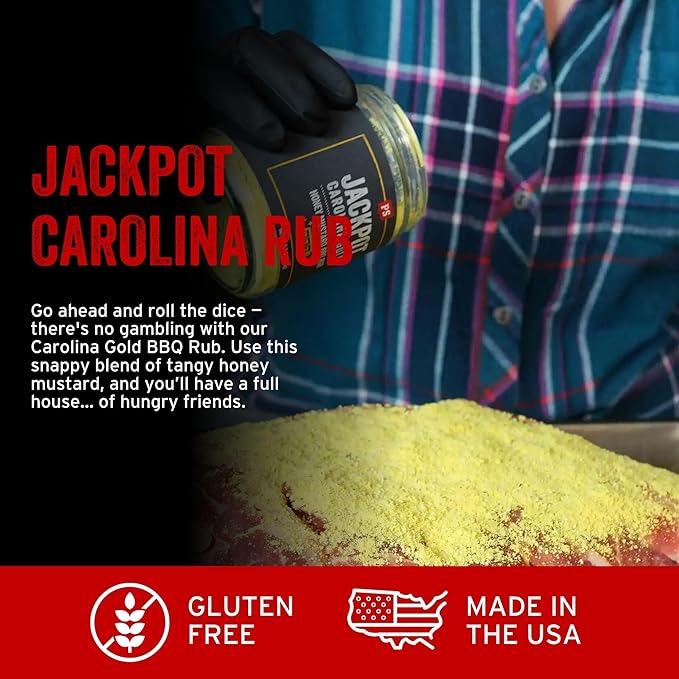 PS Seasoning Jackpot Carolina Gold - Sweet and Tangy Honey Mustard BBQ Seasoning and Rubs for Smoking and Grilling - All-Purpose Dry BBQ Rub for Steak, Pork, Ribs, Chops, Beef, Chicken and more