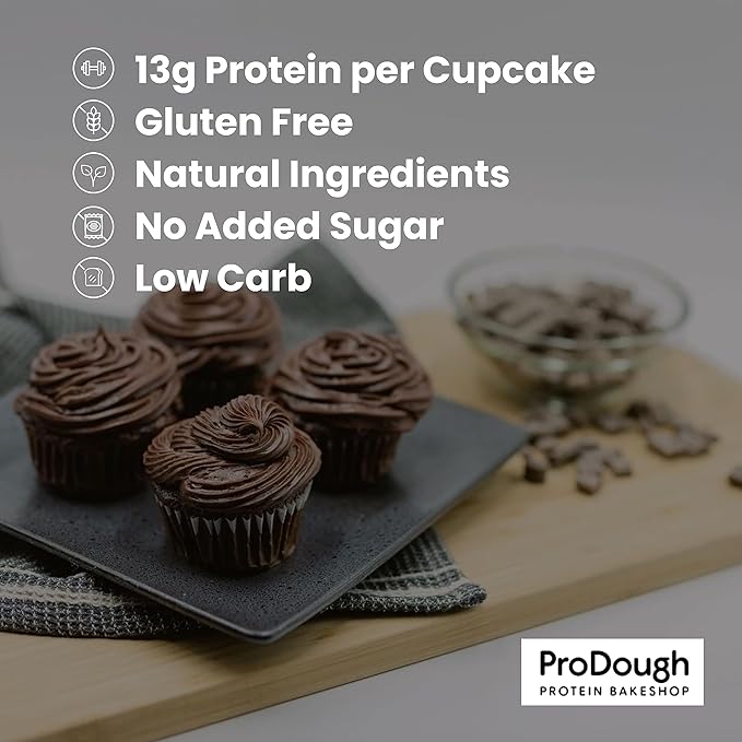 ProDough High Protein- Gluten Free Cupcake Mix, Low Carb, 13g of Protein per Cupcake, No Added Sugars, Keto Friendly, Makes 12, Healthy Dessert (Pumpkin Spice)