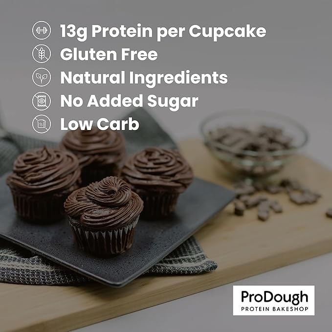 ProDough High Protein- Gluten Free Cupcake Mix, Low Carb, 13g of Protein per Cupcake, No Added Sugars, Keto Friendly, Makes 12, Healthy Dessert (Cinnamon Swirl)