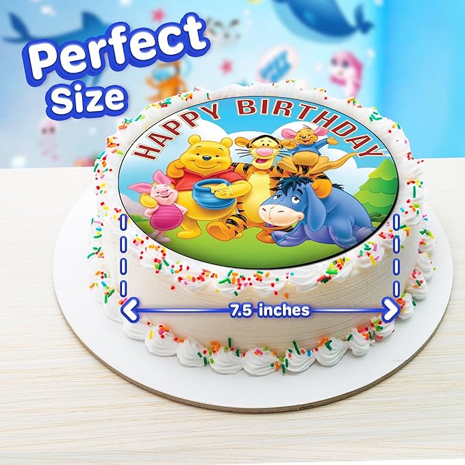 7.5 Inch Edible Cake Toppers ??Happy Choices (Honey Bear)