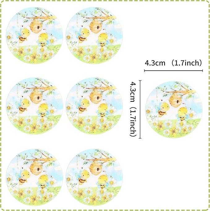 40 PCS Edible Bee Cupcake Toppers Wafer Paper Bee Party Decorations for Kids Girls Birthday Baby Shower Honey Bee Themed Party Supplies