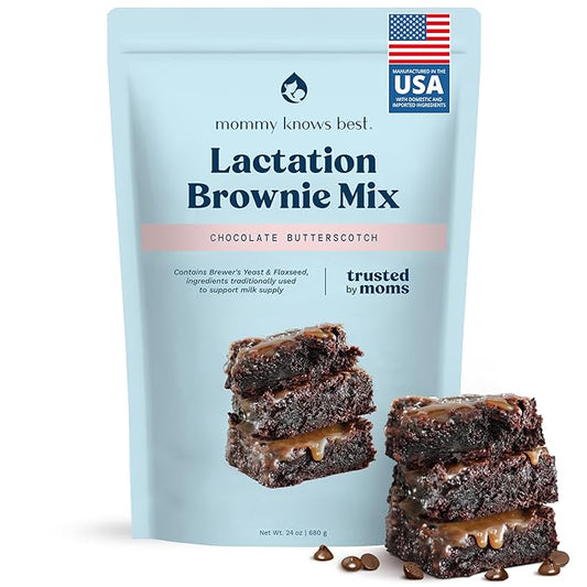 Lactation Cookies Mix - Chocolate Butterscotch Brownies Breastfeeding Cookie Supplement Support for Breast Milk Supply Increase - 24 ounces