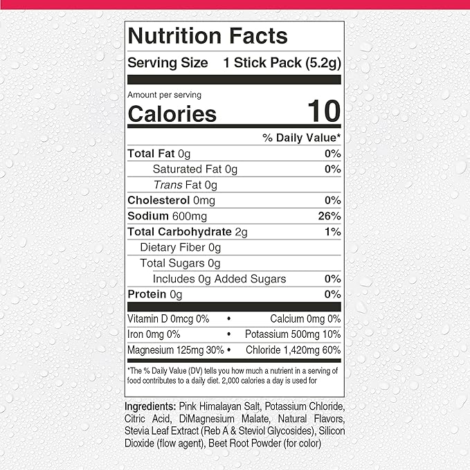FITAID Hydrate Clean Electrolyte Mix, Zero Sugar, Balanced Electrolyte Ratios: 600mg Sodium, 500mg Potassium, 125mg Magnesium, Pink Lemonade, For Exercise & Active Hydration, 30 Sticks