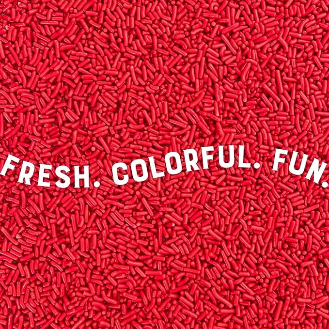 Judee's Gluten Free Red Sprinkles 2 lb - Gluten-Free and Nut-Free - Brighten Up Your Baked Goods - Great for Cookie and Cake Decoration - Use for Baking and as Dessert and Ice Cream Toppings