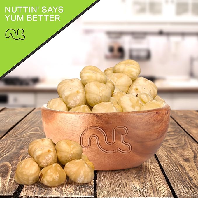 NUT CRAVINGS - Raw Blanched Hazelnuts Filberts - Unsalted, Shelled, (48oz - 3 LB) Bulk Nuts Packed Fresh in Resealable Bag - Kosher Healthy Snack, Food Assortments Ideal for Trail Mixed Nuts