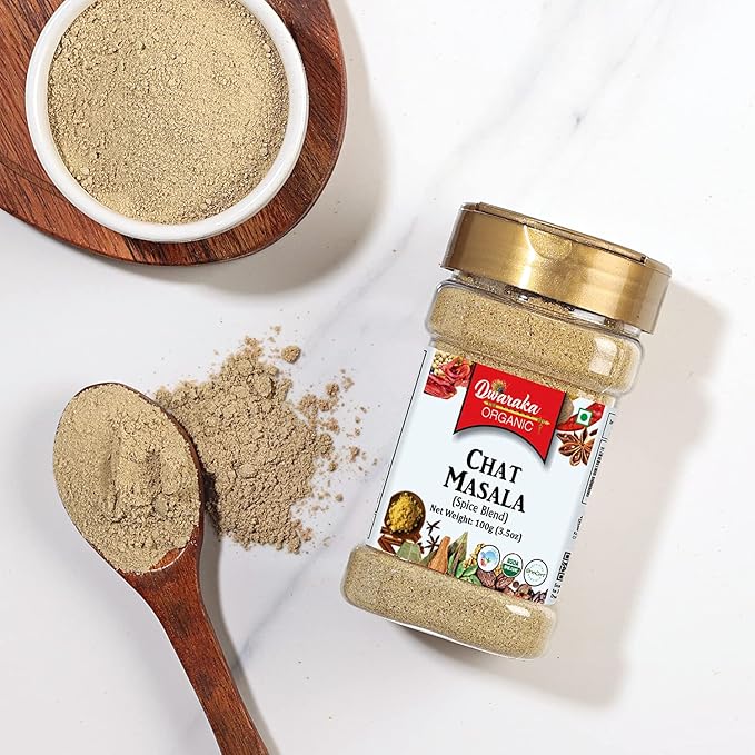 Dwaraka Organic - Chaat Masala Powder, 3.5oz, Healthy, Organic, Non GMO, All Natural