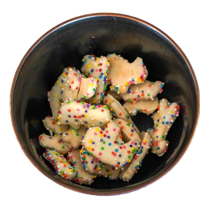 Yogurt Coated Animal Crackers - 1 lb of Fresh Gourmet Sweet Creamy Covered Dipped Animal Crackers with Rainbow Non Pareil Beads in Resealable Bag