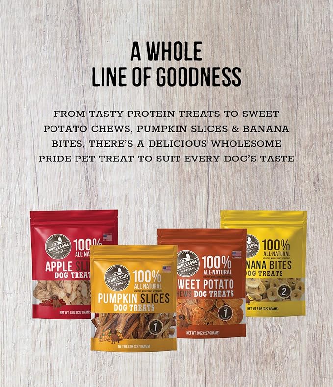 Wholesome Pride Banana Bites 100% All-Natural Limited Ingredient Dog Treats, 16 oz (Pack of 2)