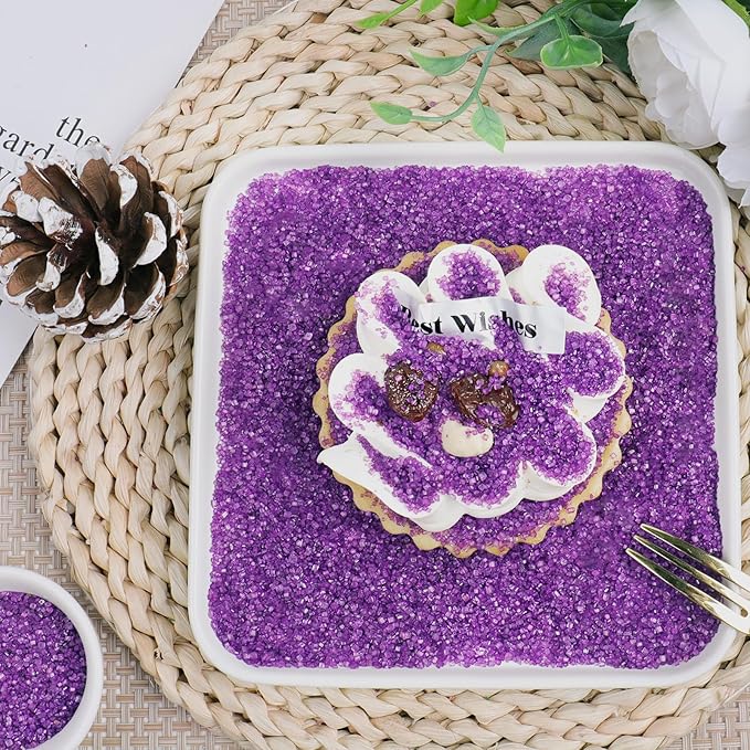 Purple Sprinkles Sanding Sugar, 6.35 Oz Edible Sparkling Sugar Crystals for Baking Cookies Ice Cream Cupcake Cake Decorations