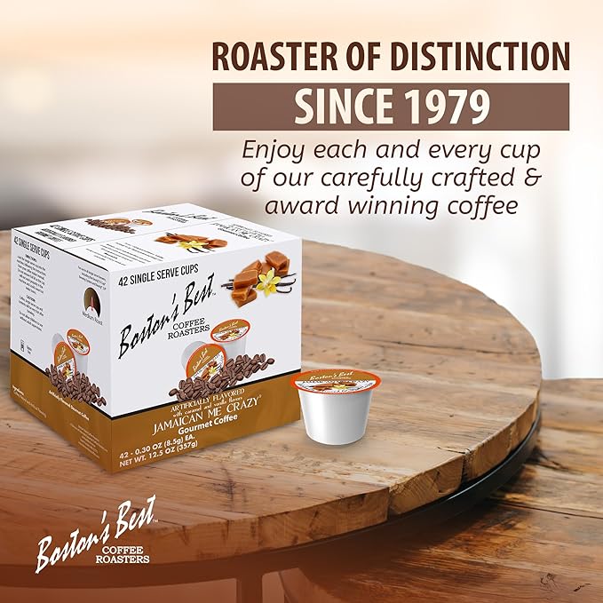 Boston’s Best - Jamaican Me Crazy Flavored Coffee, Delicious Gourmet Compatible with Keurig Coffee Maker, 1 Count (42 Single Serve Cups)