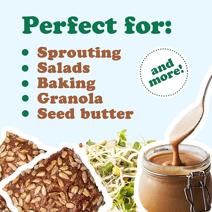 Food to Live - Organic Sunflower Seeds, 1 Pound - Hulled, Raw, Non-GMO, Dried Kernels, Unsalted, Kosher, Vegan, Keto, Paleo, Sirtfood, Bulk