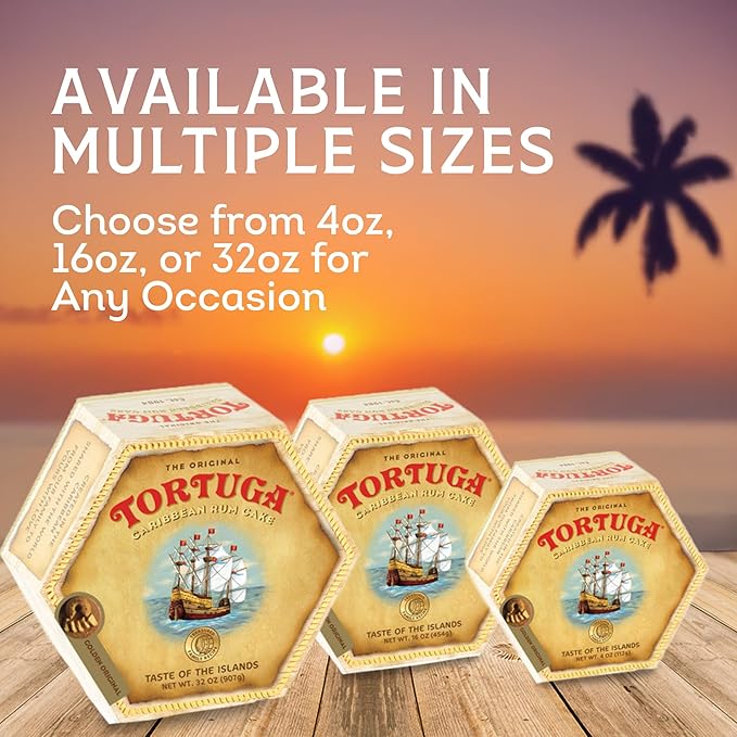 Tortuga Caribbean Rum Cake Gift Set ??6 Pack of Classic Golden Original 4 oz ??Authentic Dessert Snack Cakes Bakery Fresh, Moist & Flavored with Premium Aged Rum - Mini Cakes for Delivery
