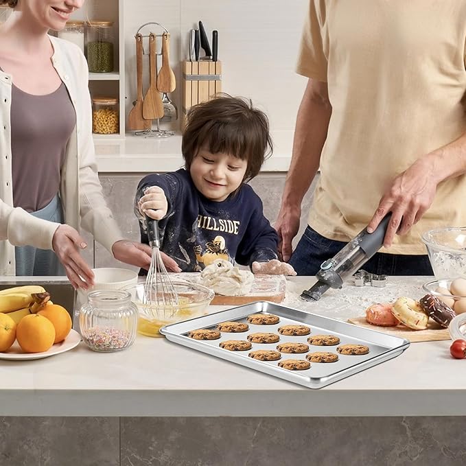 HARDURA Aluminum Baking Sheet Pan 18”L X 13”W X 1”H Cookie Sheet, 2Packs, Non Toxic & Easy Clean