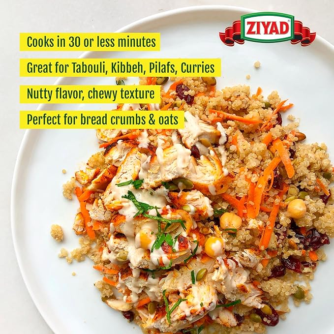 Ziyad Cracked Wheat Number 2 Medium Bulgur, Bread Filler Perfect for Bread Crumbs, Oats, Tabouli, Kibbeh, Curries! 16oz