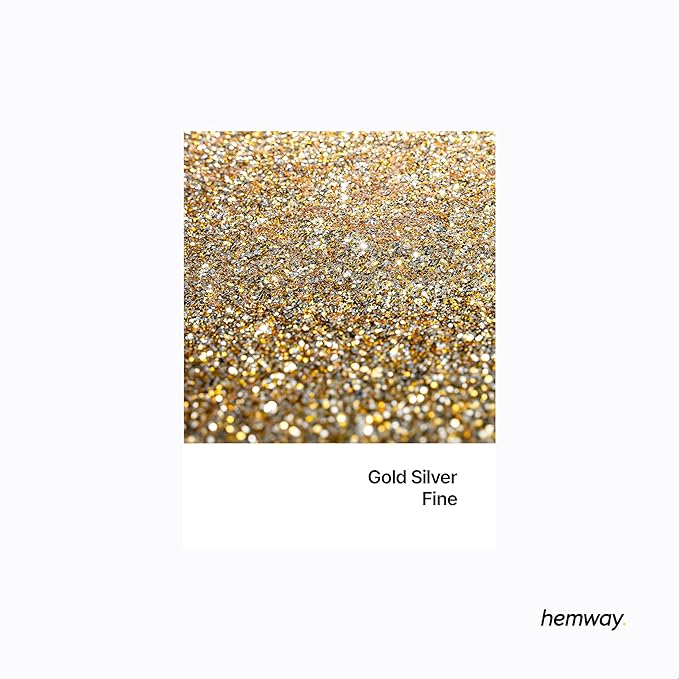 Hemway Premium Glitter Shaker - Gold Silver | 130g Fine Metallic Flake Sequins for Resin & Epoxy Crafts | Craft Supplies for Tumblers, Festival, Art