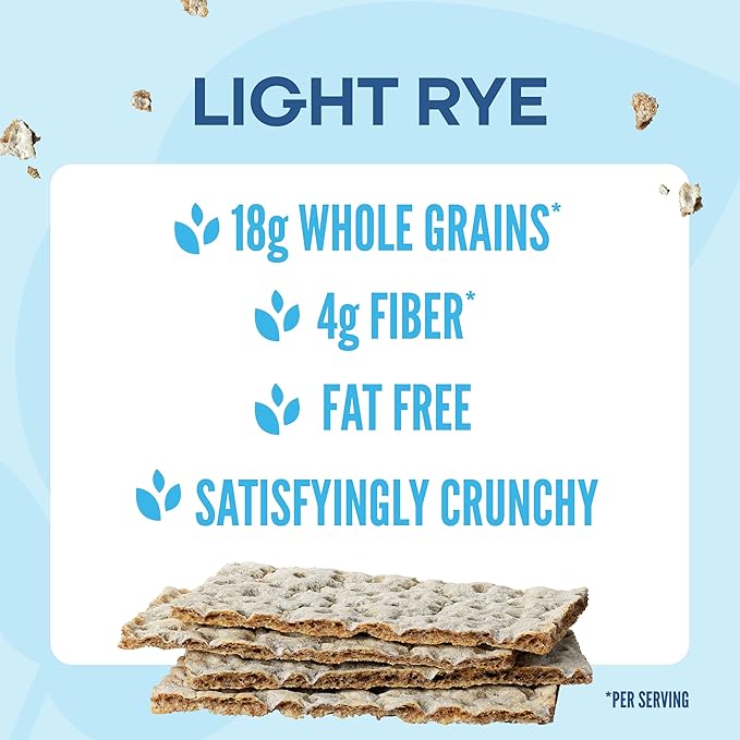 Wasa Light Rye Crispbread, 9.5 oz (Pack of 12), Rye Crackers, Non-GMO Ingredients, Fat Free