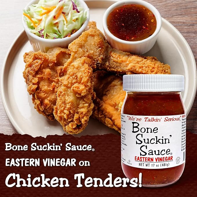 Bone Suckin??Sauce Eastern Vinegar BBQ Sauce, Authentic Carolina Flavor, Zesty, Vinegar-Based Flavor, For Chicken, Pork, Beef, Potatoes Gluten-Free, Non-GMO, Kosher (1 Count)