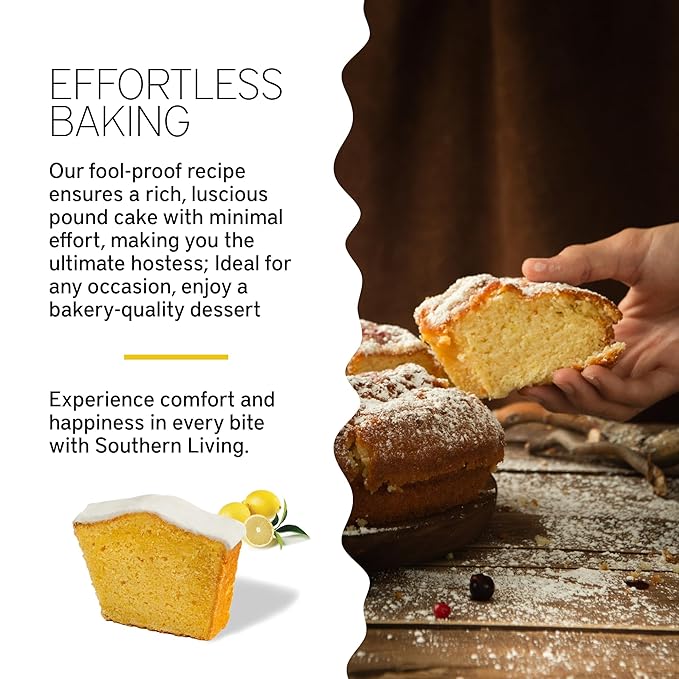 Southern Living Meyer Lemon Pound Cake Mix, Gourmet, Moist, Buttery Flavor with Easy Glaze, Perfect for 8-12 Servings, 1 Box