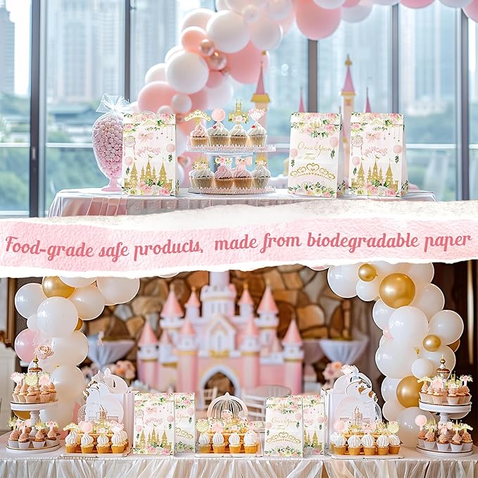 40 Pcs Princess Cupcake Toppers - Elegant Princess Party Decorations and Princess Cake Decor - Perfect for Princess Birthday Cupcake Toppers, Princess Baby Shower, and Fairy Tale Theme Party