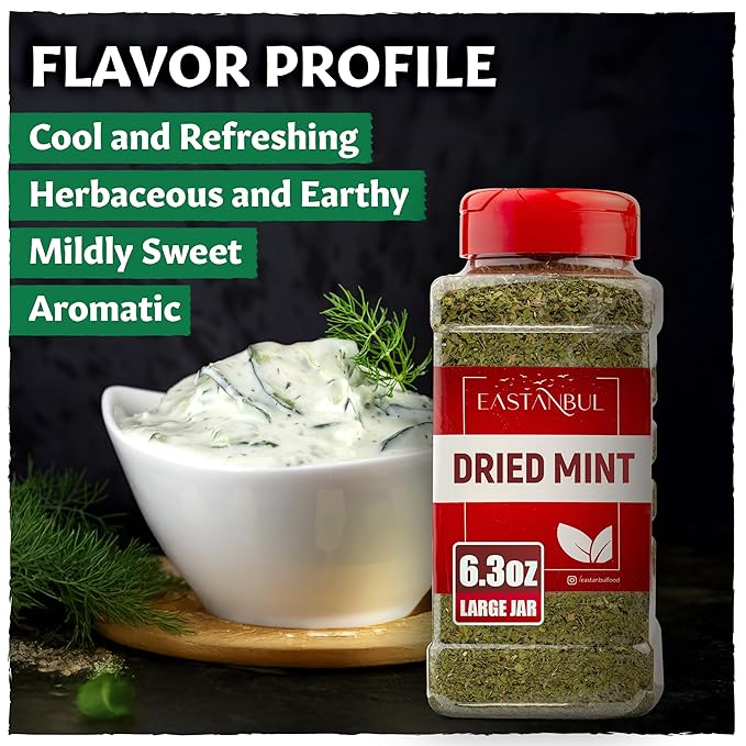 Eastanbul Dried Mint, 6.3oz, Dried Mint for Cooking, Peppermint Leaves, Perfect for Tea Loose Leaf, Peppermint Herb Seasoning,%100 Natural, Non-GMO, Turkish Spice