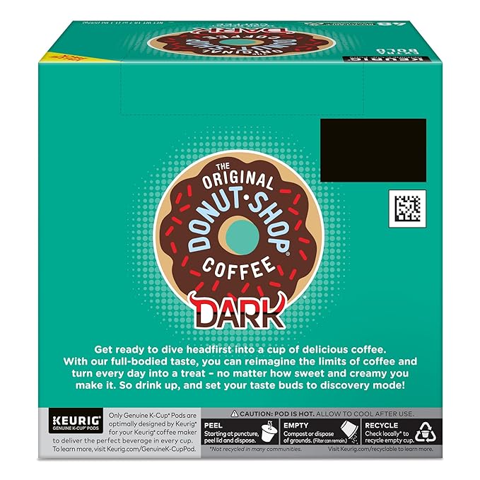 The Original Donut Shop Coffee Dark, Keurig Single Serve K-Cup Pods, Dark Roast Coffee, 48 Count