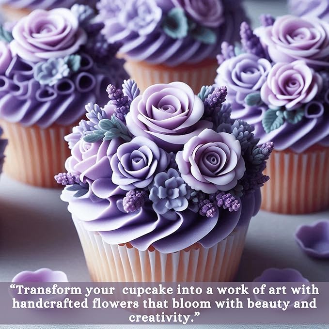 Confect Edible Flower | Edible Lilac Lavender Flowers ??Perfect Cake & Cupcake Decorations | Toppers for Doughnuts- Vegan, Gluten-Free, Nut-Free,Palm Oil-Free -Pack of 12