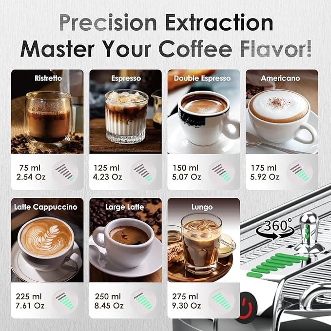 20-Bar Espresso Machine & Coffee Machine ??Compatible with Nespresso, Keurig K Cup ??Hot & Cold Brew, Milk Frother, Stainless Steel ??10 oz Espresso Cup - Latte Machine & Cappuccino Machine